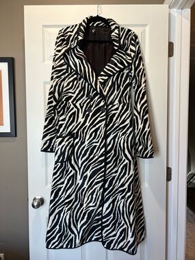 Vintage Y2K Betsey Johnson Zebra Collar Coat